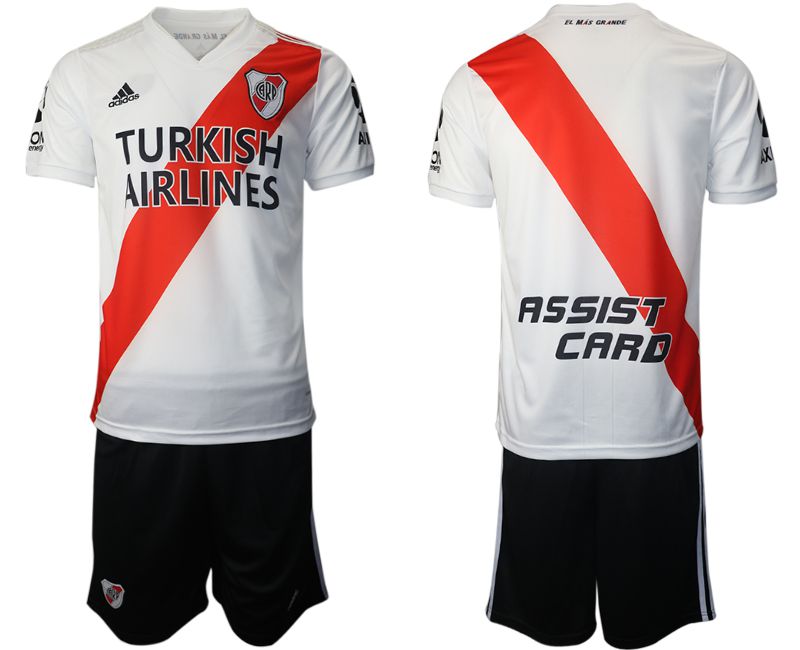 Men 2021-2022 Club riverbed home white blank Adidas Soccer Jersey->other club jersey->Soccer Club Jersey